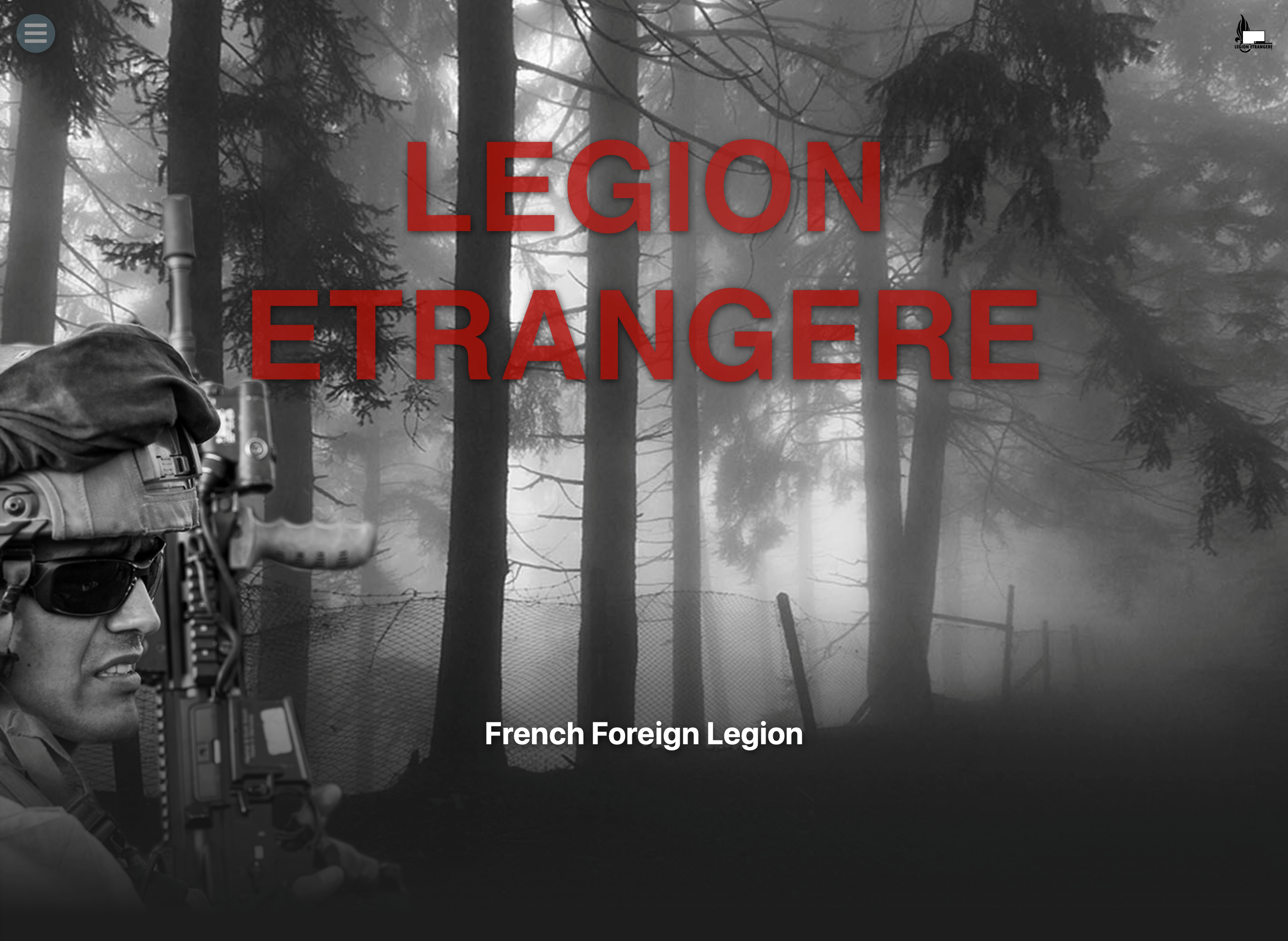 French Foreign legion website using bootstrap on a custom php cms